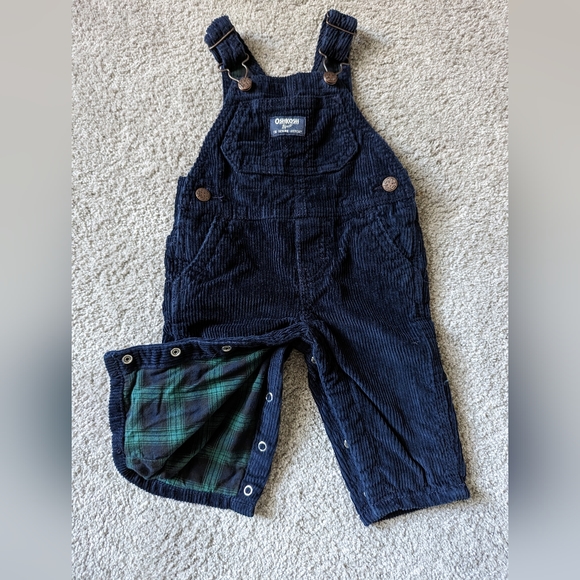 Osh Kosh- Corduroy Overalls- Winter- Navy Blue- 6 Months - Picture 4 of 4